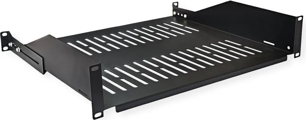 Étagère rackable 2U robuste charge 20kg profondeur 400mm VALUE noir 19"