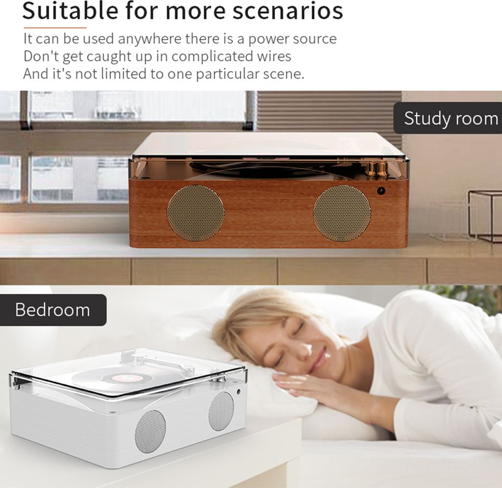 Retro-CD-Player, multifunktionaler Musik-Player, wiederaufladbare Heimlautsprecher mit Fernbedienung, Lautstaerkeregler, Line-In, U-Disk-Wiedergabe...