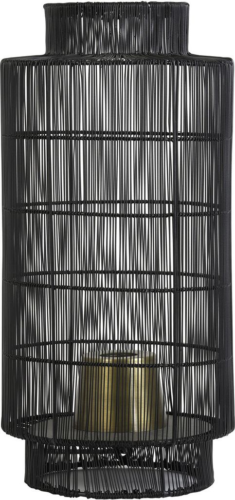 Light & Living - Tischleuchte Gruaro - Schwarz - Ø24cm Tischlampe - Nachttischlampe, Wohnzimmer, Schlafzimmer