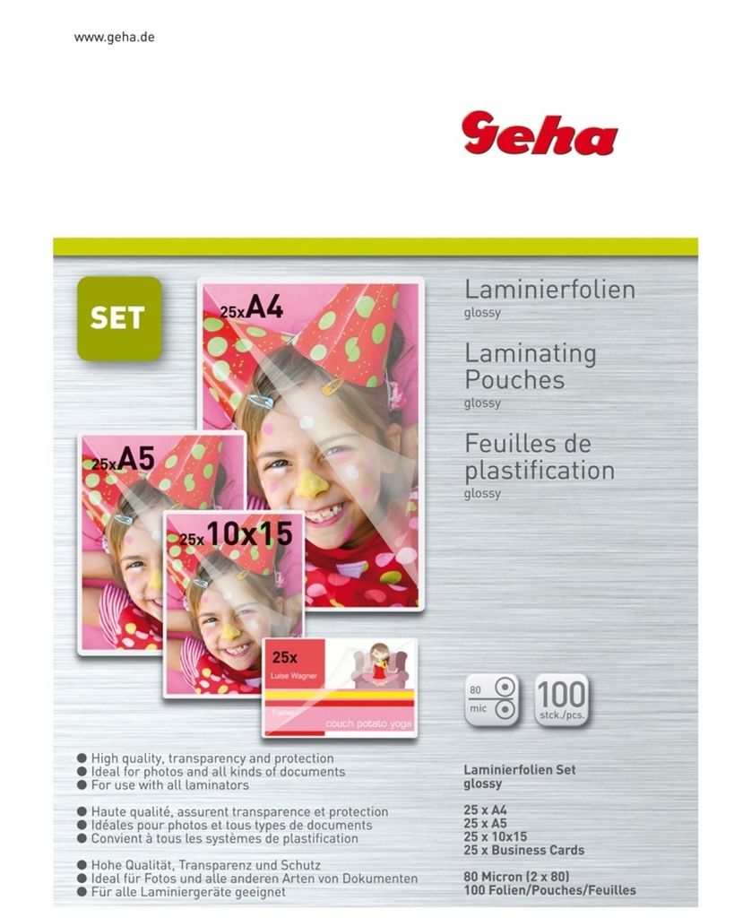 Set de films de plastification DIN A4/A5/10x15/cartes de Image du produit 