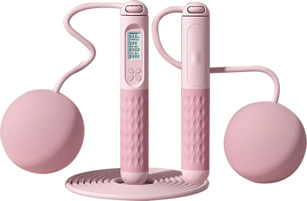 Corde à sauter fitness adulte avec écran LCD et poignées lestées