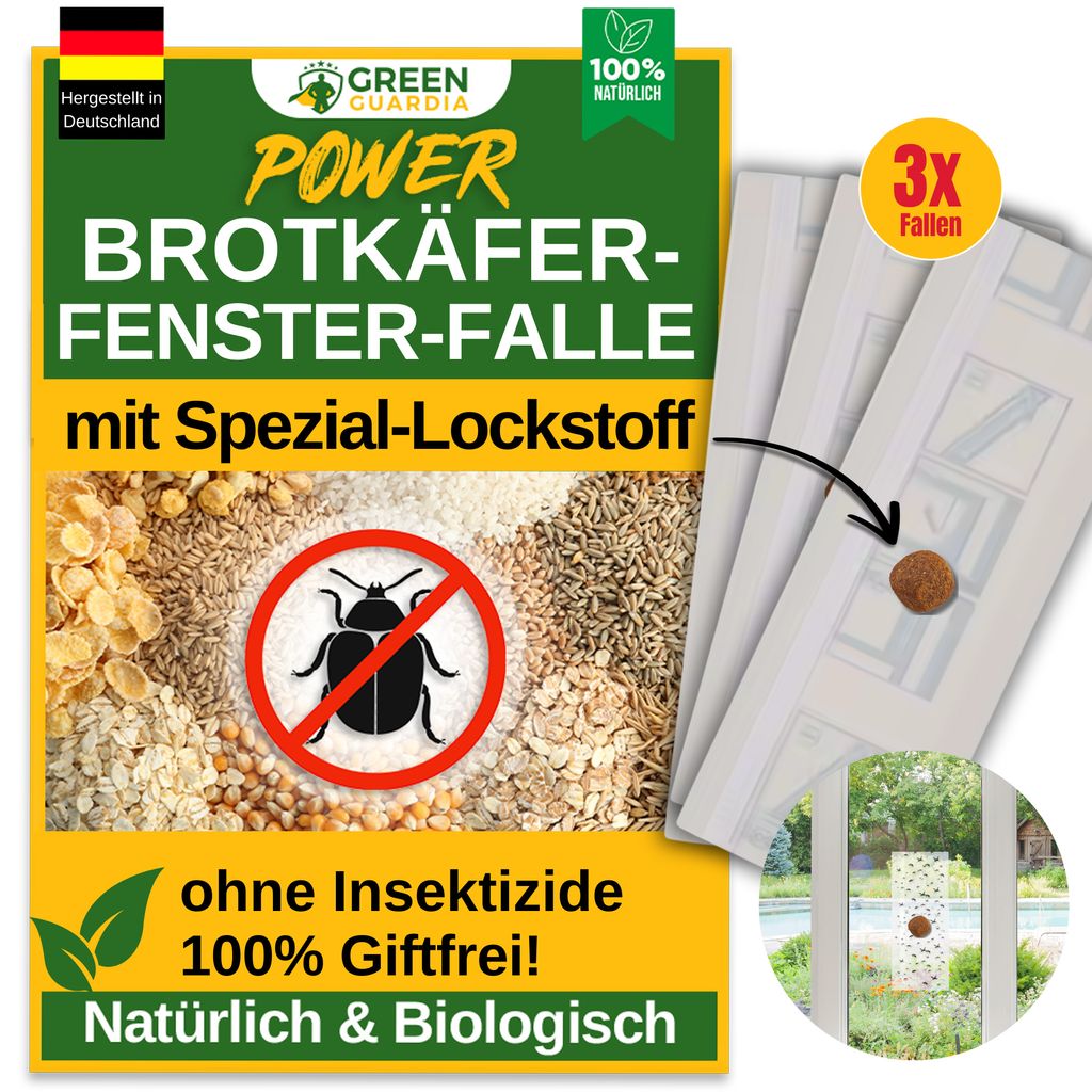 Fenster Brotkäferfalle mit Spezial-Lockstoff – 3x Fallen – Produktbild 