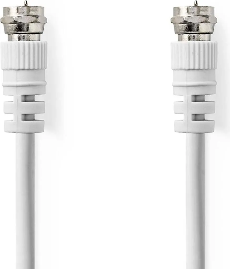 Cavo satellite e antenna | F maschio | F maschio | Nichelato | 75 Ohm | Doppia schermatura | 3,00 m | Rotondo | PVC | Bianco | Scatola
