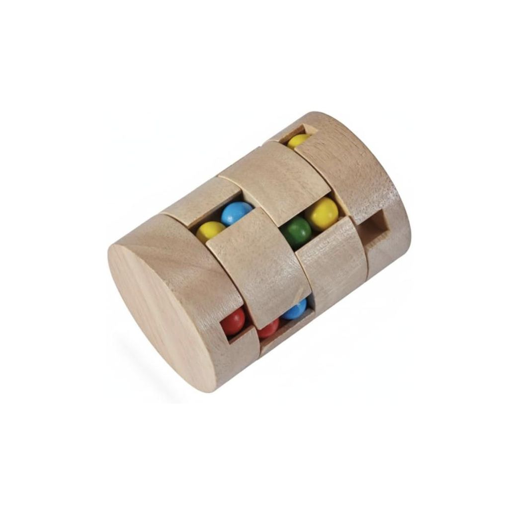 EUROtops Knobelzylinder aus Holz – Denkspiel mit 20 Kugeln, Produktbild 
