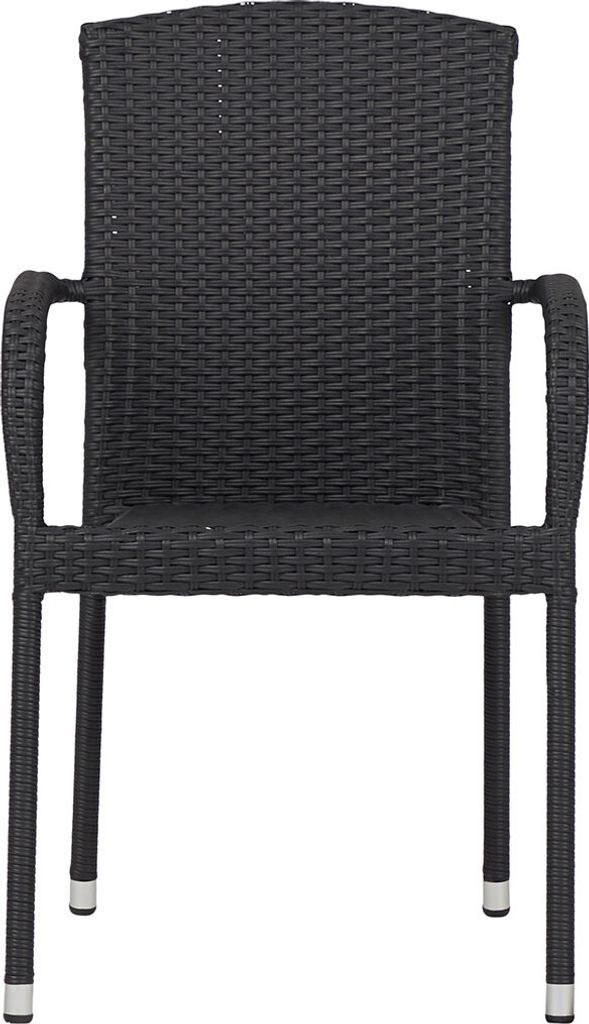 Anita Gartenstuhl Polyrattan stapelbar schwarz.