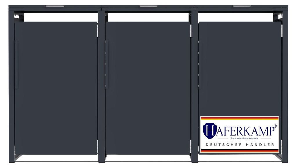 Mülltonnenbox 3er KUBUS | HxBxT 116x199x80 cm | für 3x Produktbild 