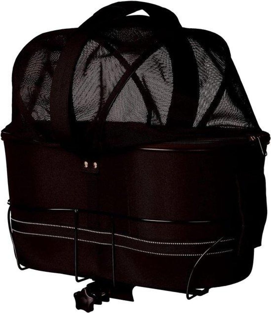 Famanu Fahrradkorb für breite Gepäckträger - 29 x 42 x 48 cm, schwarz