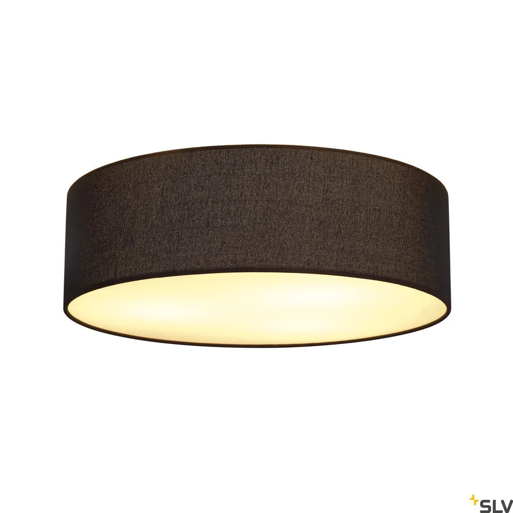 Éclairage sans éblouissement plafonnier noir Tenora Ø50 cm E27 CL-1