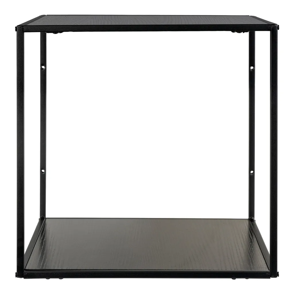 Étagère Murale Noire Mate Vita - Cube en Mélaminé Résistant 36 cm
