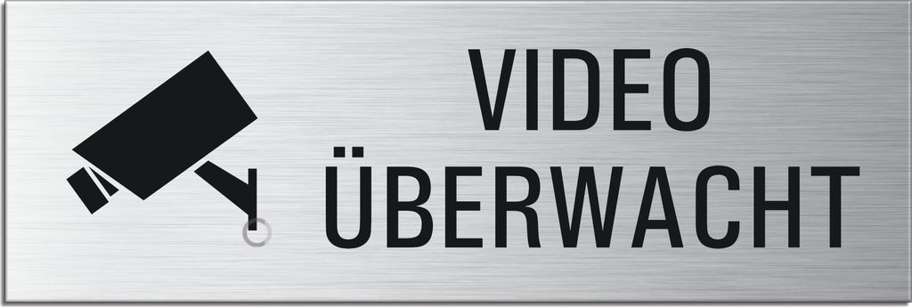 Schild - Video überwacht | Türschild 240 x 80 mm Aluminium Produktbild 