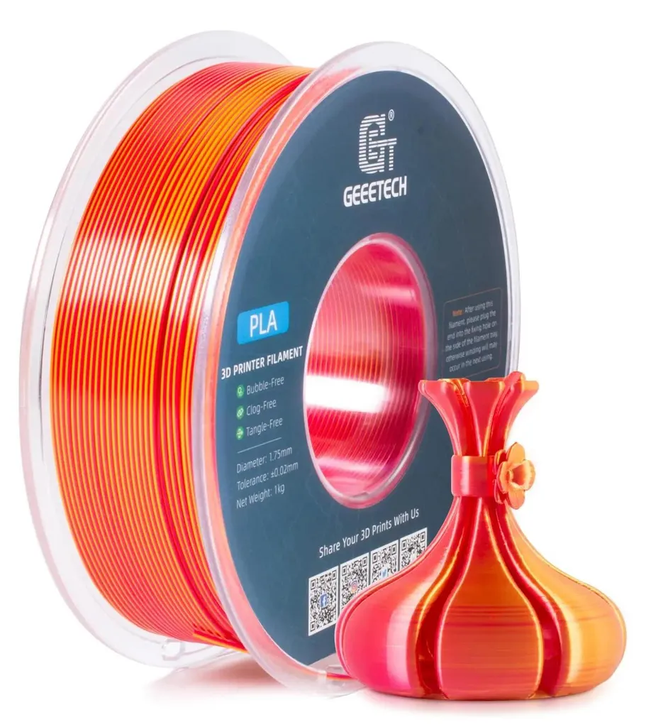 Filament 3D PLA Silk bicolore pour impression décorative - Bobine de 5 kg