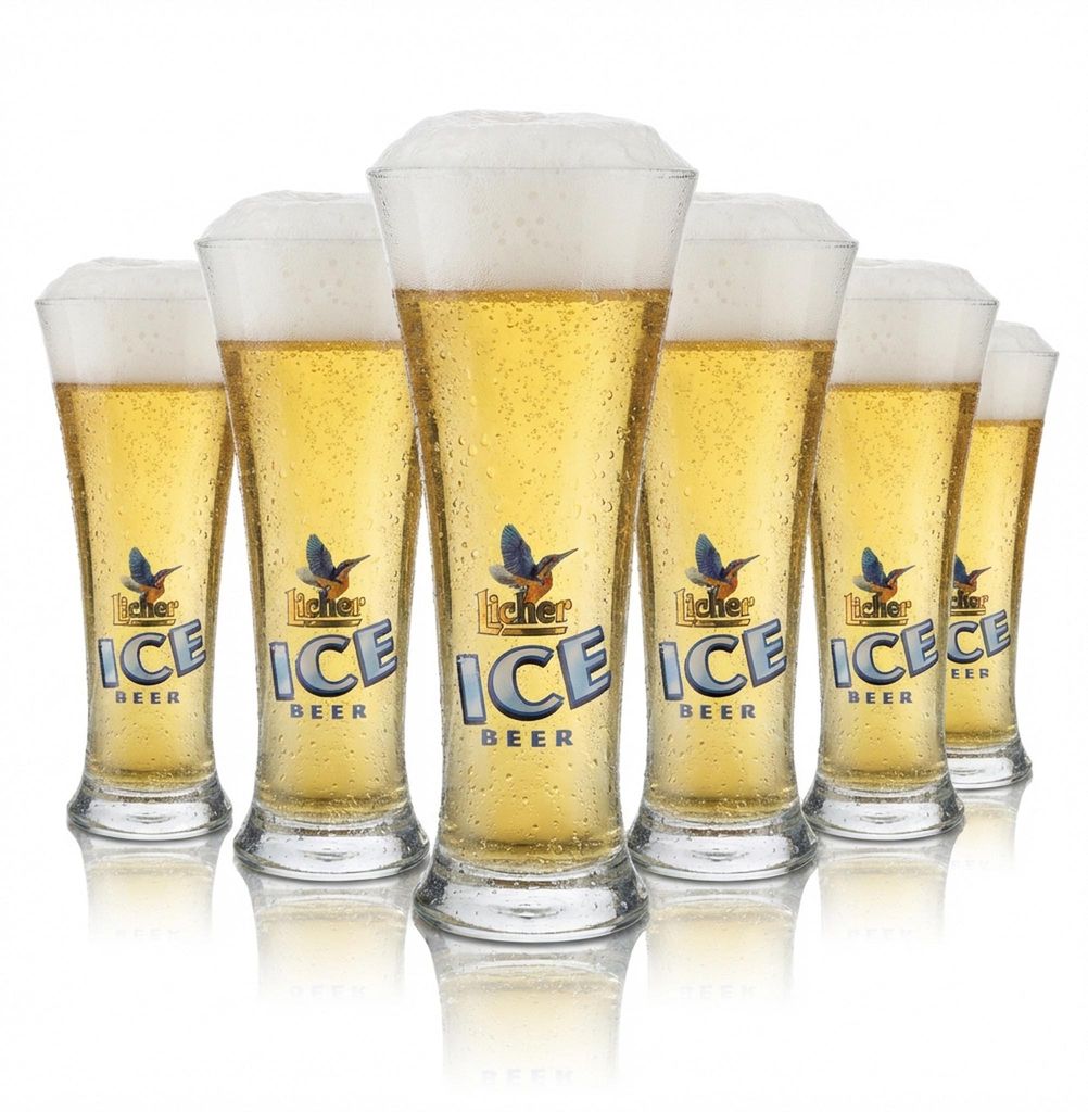 6x Licher Bierglas 0,2l Pokal Ice Beer Luminarc Martiguess Produktbild 