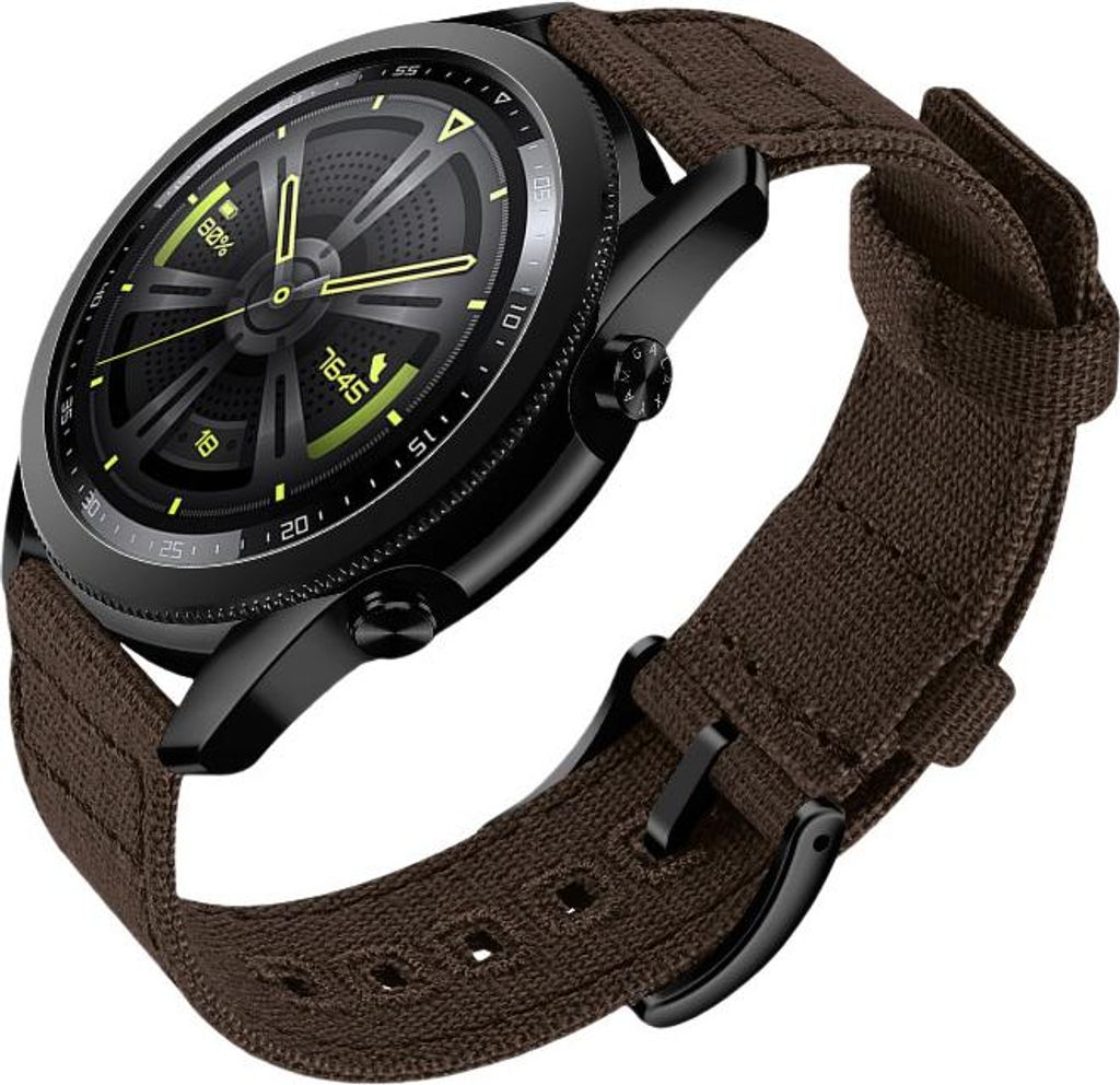 INF Gewebtes Canvas-Schnellverschluss-Uhrenarmband für Huawei GT4 Braun 22 mm