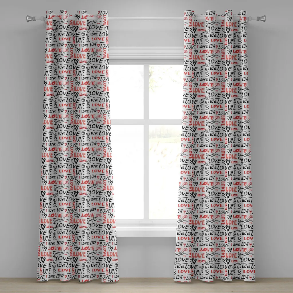 Tenda ABAKUHAUS Valentines 280x225cm | Tende Moderne Love Rosso Nero