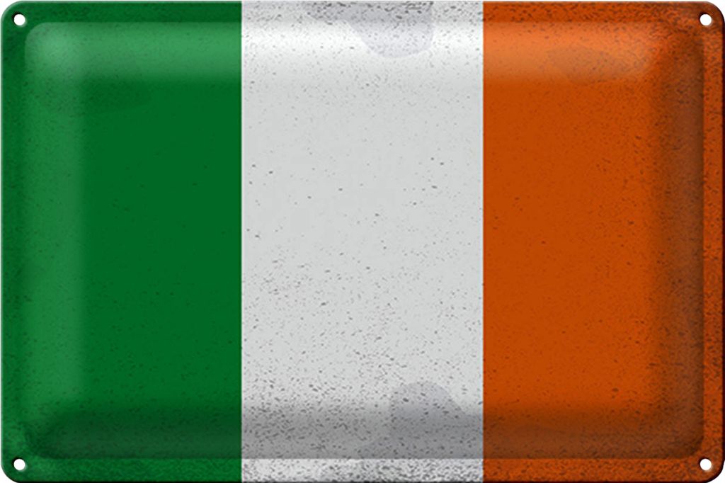 Blechschild Flagge Irland 40x30cm Flag of Ireland Vintage