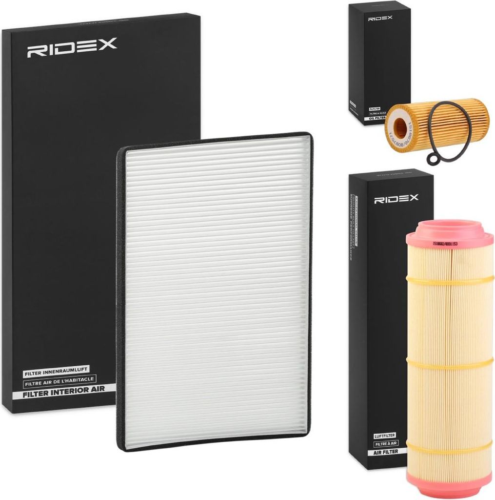 RIDEX Filterset Inspektionspaket Filtersatz für VW Transporter IV Bus (70B, 70C, 7DB, 7DK, 70J, 70K, 7DC, 7DJ) passend für MERCEDES-BENZ A-Klasse