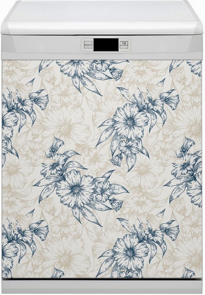 Dekorative Magnetmatte Küche Geschirrspüle 60x80 cm Magnet für Spülmaschine - Blumenkunst