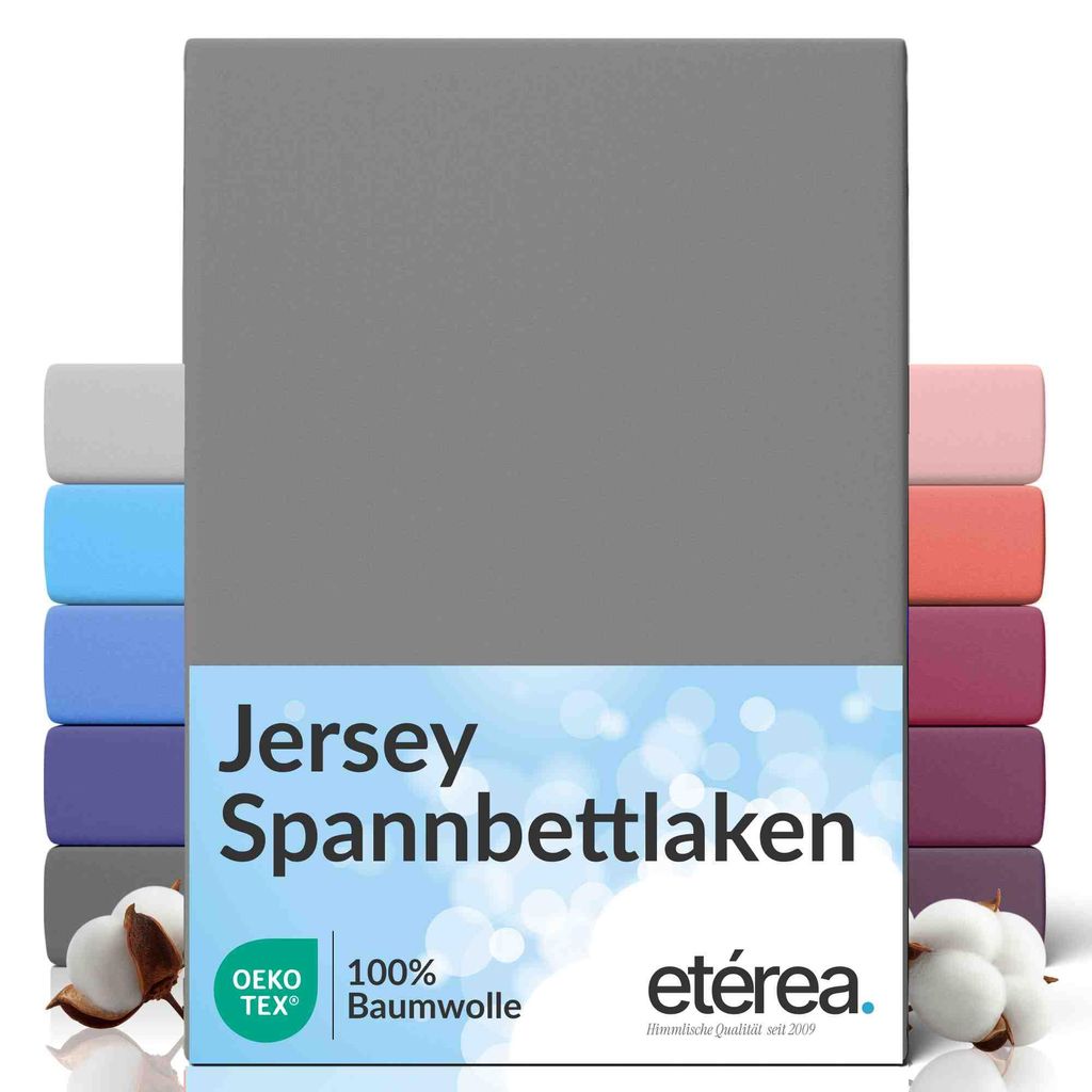 Jersey Spannbettlaken 90x200 - 100x200 cm, 100% Baumwolle Produktbild 