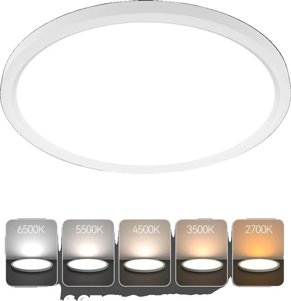 Plafonnier LED Anti-Fatigue Visuelle 24W, Éclairage Douceur Blanc