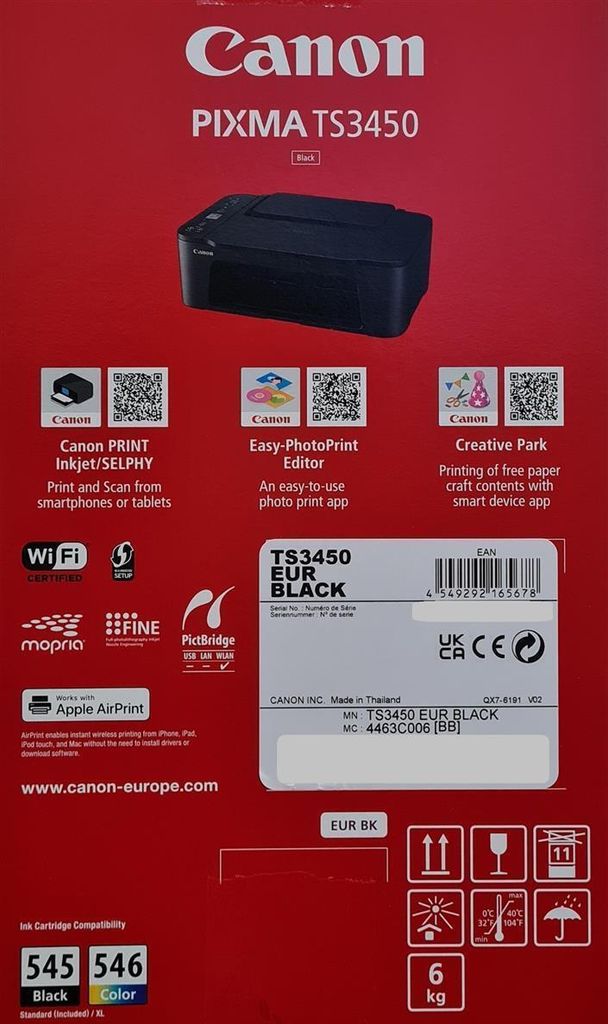 Canon PIXMA TS3450 Urządzenie wielofunkcyjne 3 w 1 czarne Zdjęcie produktu 13