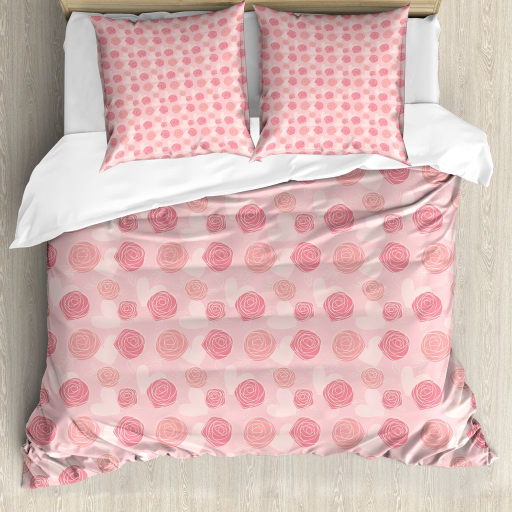 ABAKUHAUS Vintage Rose Bettbezug Set für Einzelbetten, Gracious Blumen-Kunst, Milbensicher Allergiker geeignet mit Kissenbezug, 200 cm x 200 cm - ...