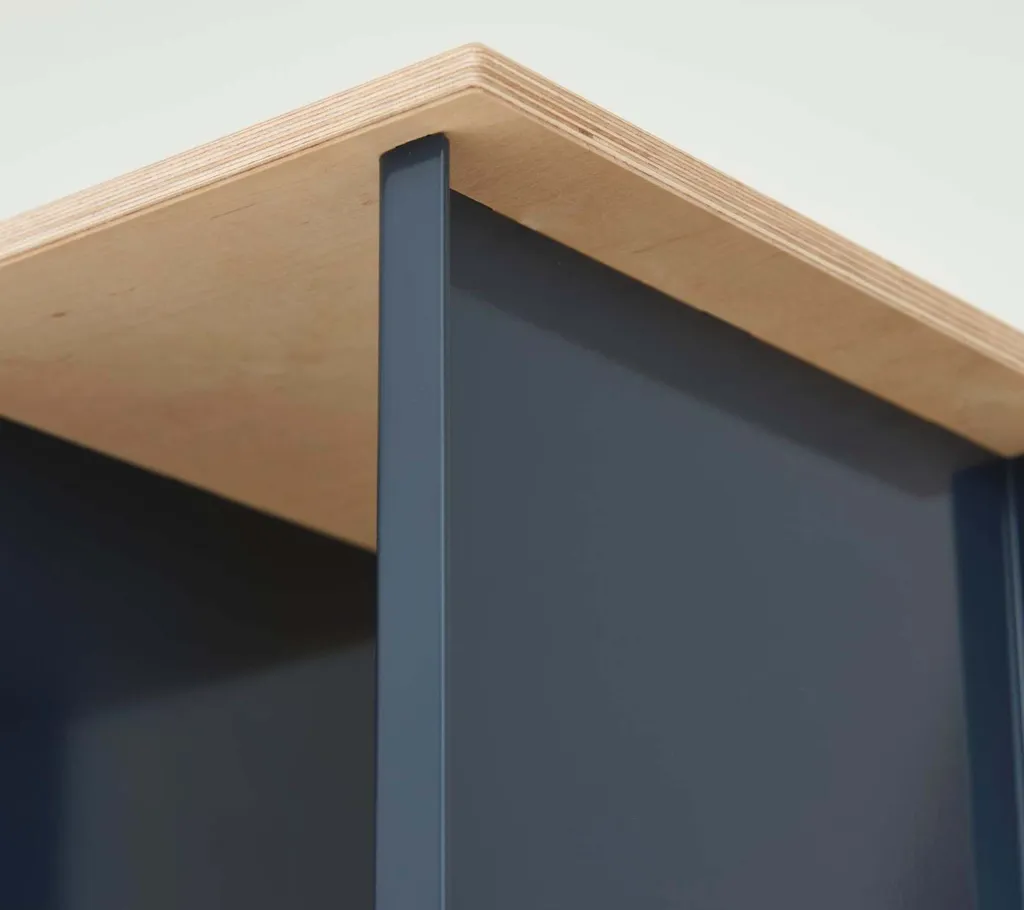 Rangement vinyle FTR bleu indigo en métal compact robuste et design