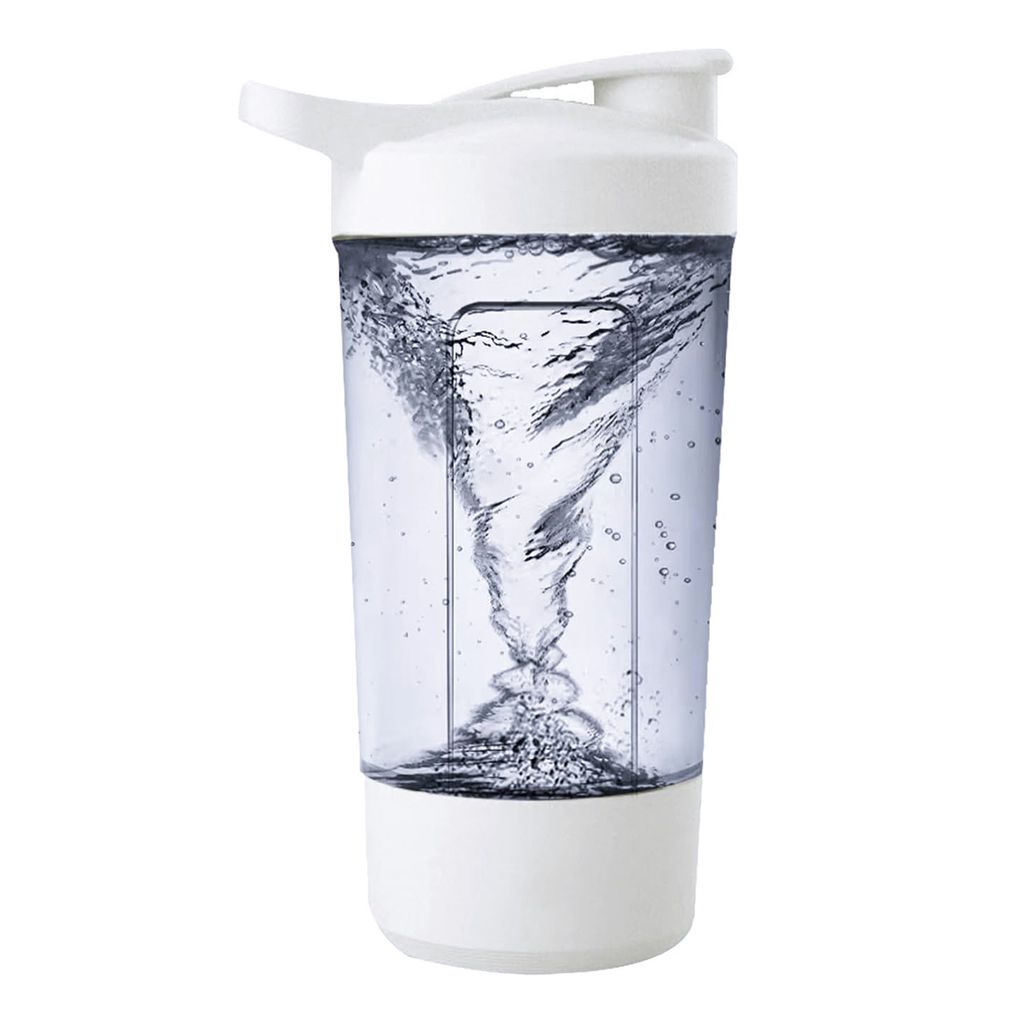 Automatischer Mixer,Protein Shaker elektrischer,400ml, 7000R/MIN,Tragbarer Griff, kälte und hitzebeständig, auslaufsicher und sturzsicher, weiß