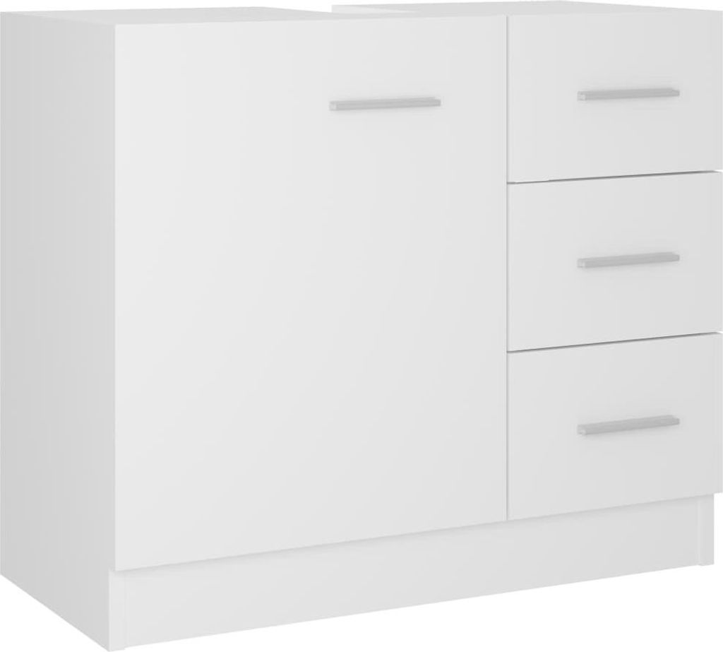 vidaXL Vanity Unit White 63x30x54 cm Drevo Materiál Obrázok produktu 