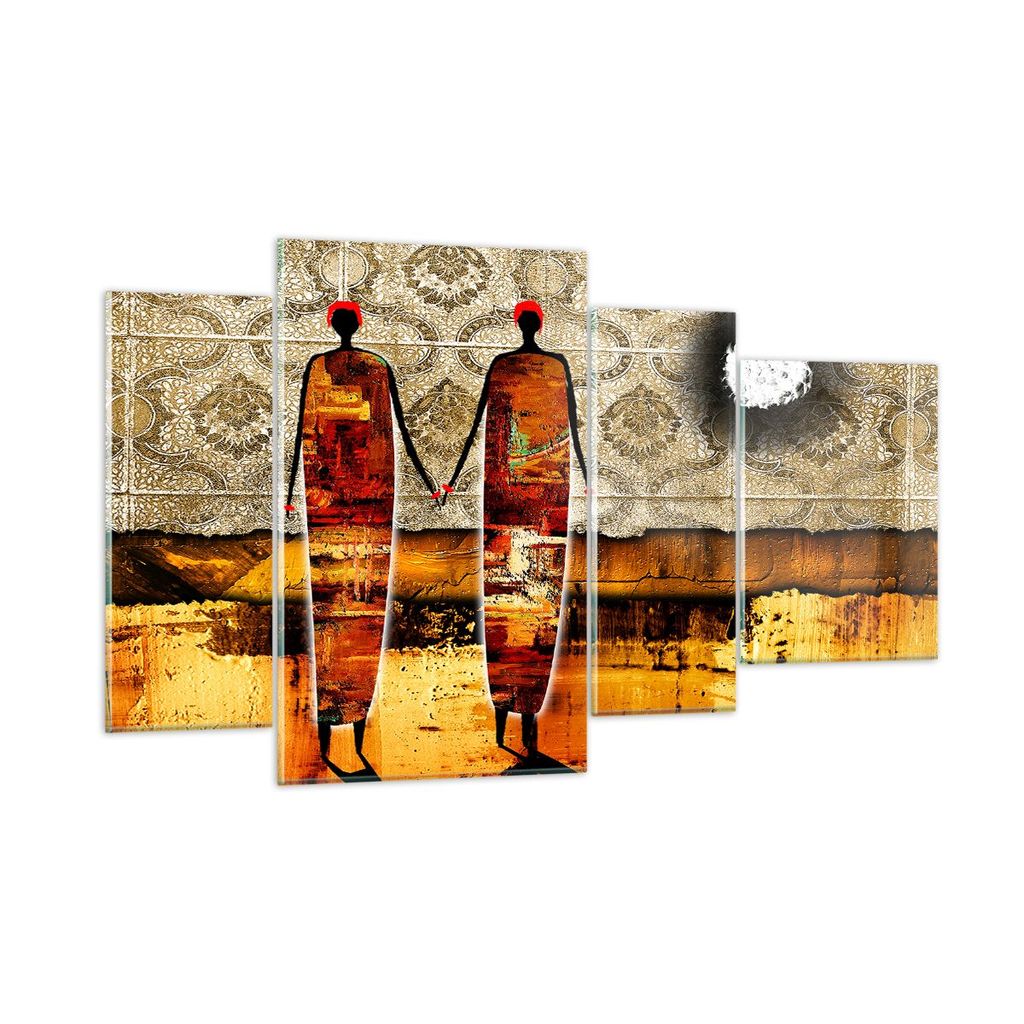 Bilder auf glas - Paar afrika wüste folklore - 120x70cm - Glasbilder - Wandbilder - Kunstdruck - zum Aufhängen bereit - Wanddekoration aus Glas -...