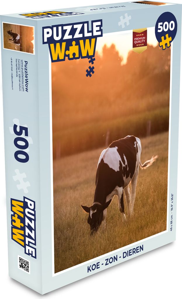 MuchoWow Puzzle 500 Teile Kuh - Sonne - Tiere - Denken - Spiel - Toy