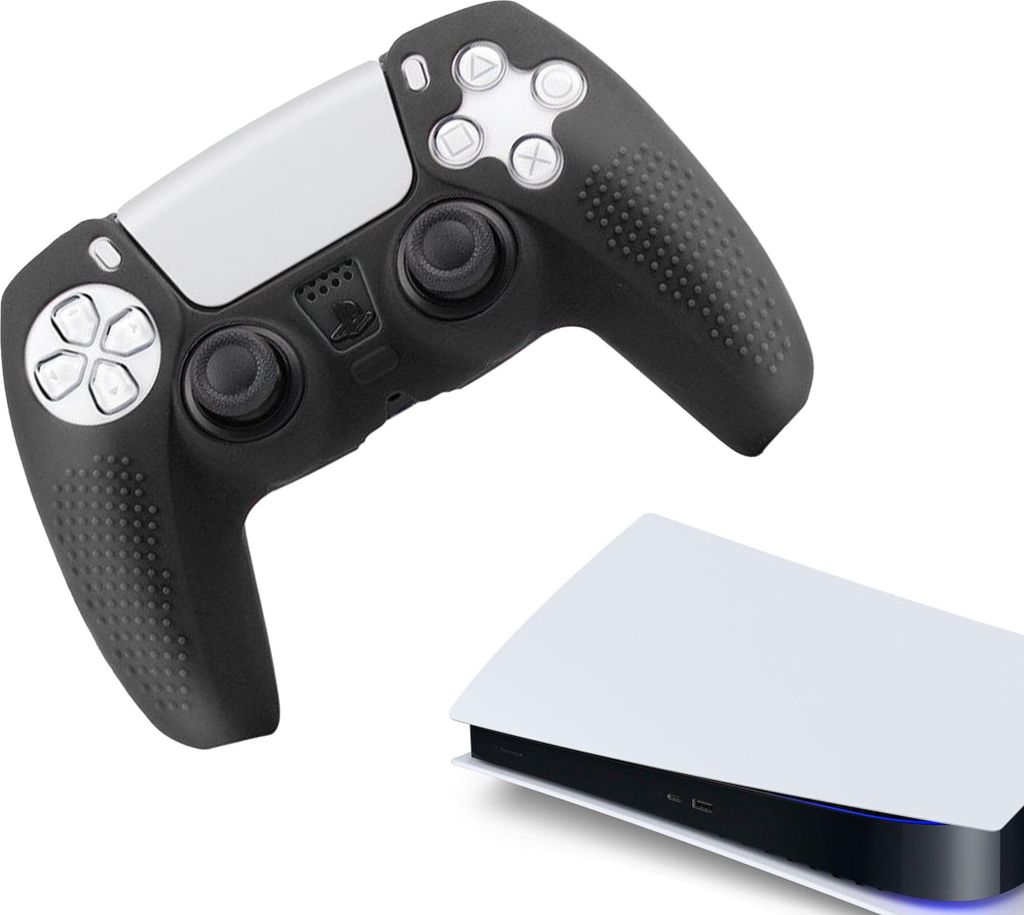 Hüllen & Skins für PS5, PlayStation 5 – Performance-Gaming-Hülle – Soft Grip Covers – Anti-Rutsch-Controller-Zubehör – Grip Black
