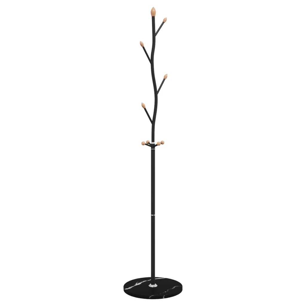 Porte-manteau noir 177 cm en fer - Idéal pour couloir et bureau chic