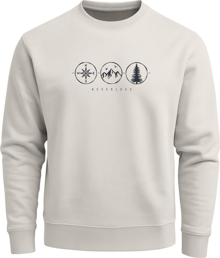 Sweatshirt Herren Frontprint Nature Spirit | Icons See – Mountains – Forest | Pullover mit Print Fashion Streetwear Neverless