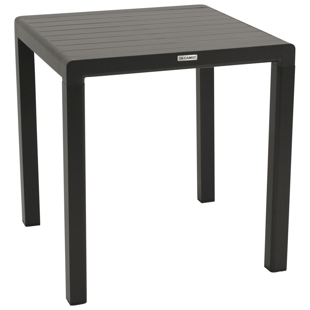 DEGAMO Bistrotisch Gartentisch PARIS 70x70cm, Aluminium anthrazit, wetterfest