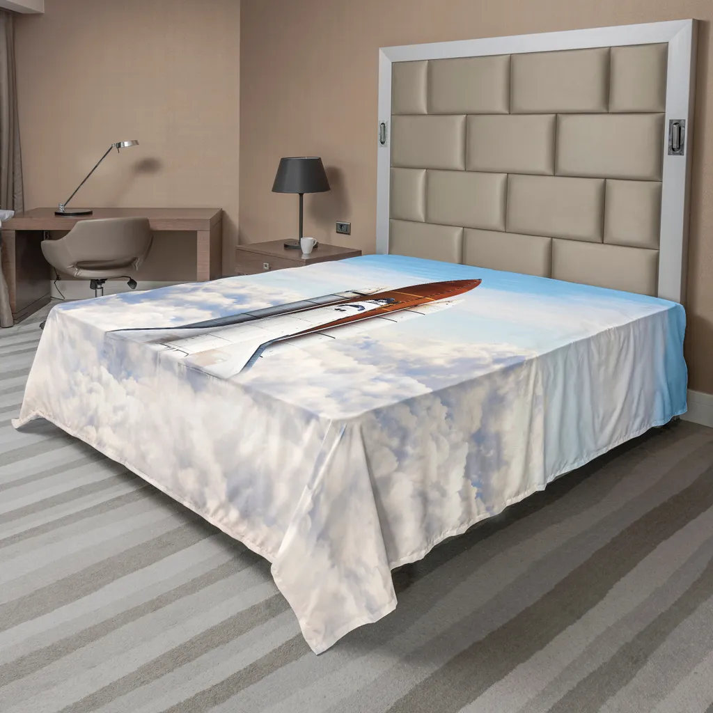 Drap plat spatial anti-froissage et doux pour lit décoratif 275x260 cm