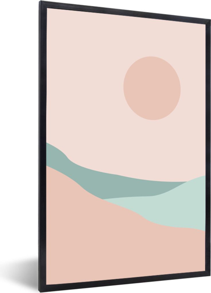 MuchoWow Gerahmtes Poster Sommer - Strand - Sonne 20x30 cm - Poster mit Schwarzem Bilderrahmen Wandposter Rahmen Foto Bilder - Drucken - Bilder P...