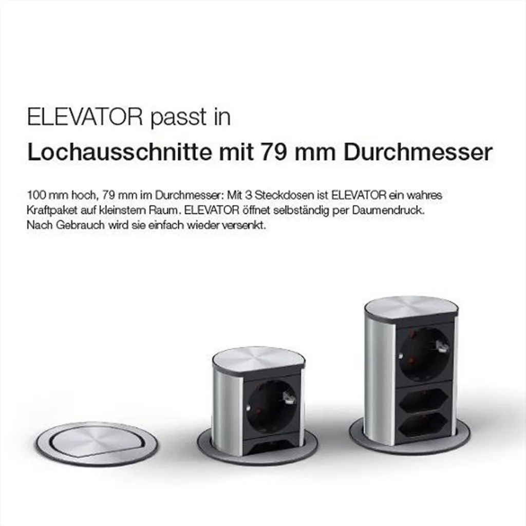 Prise de Bureau Escamotable pour Télétravail BACHMANN ELEVATOR CAT6 USB