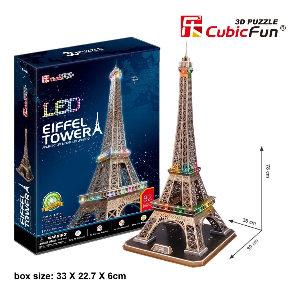 CubicFun Cubic Fun 3d Puzzel Eiffel Tower LED, 84 Stück(e), Produktbild 