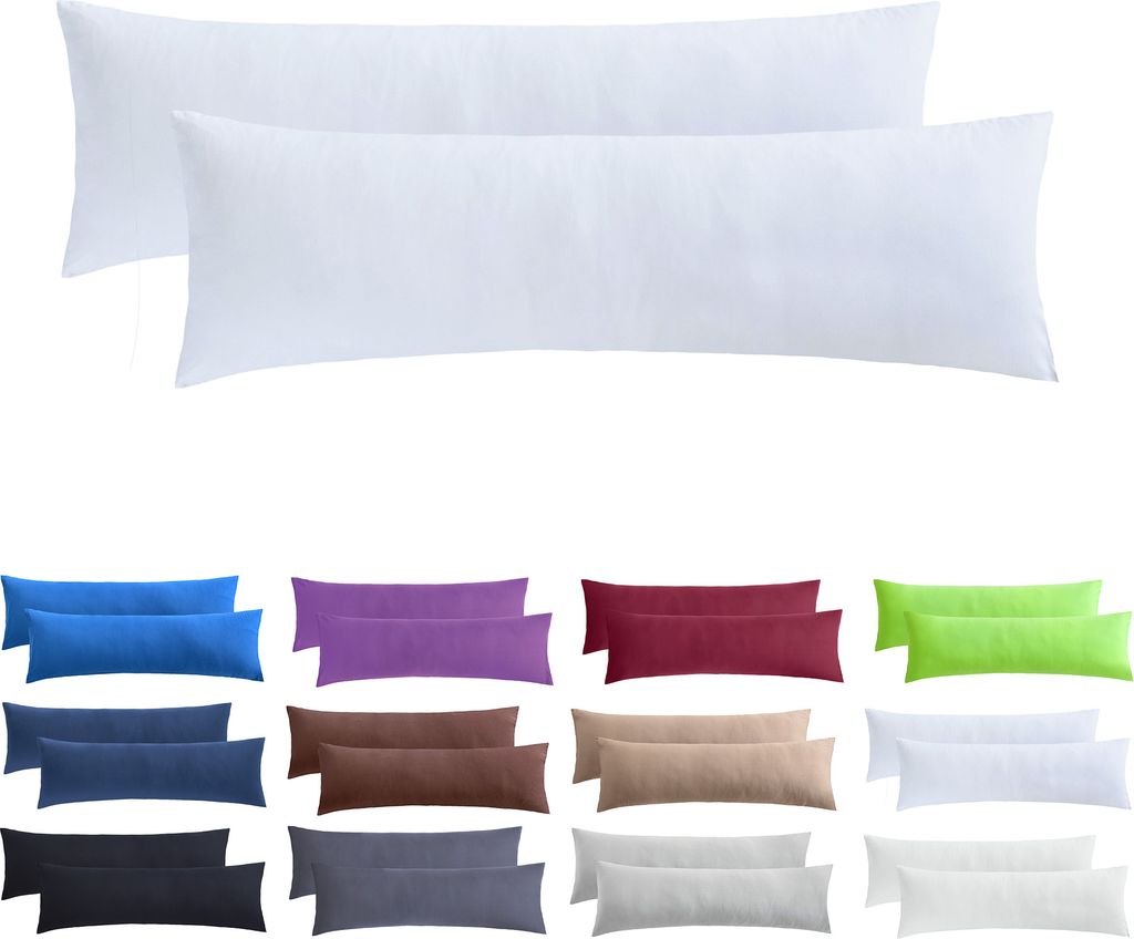 2er Set Kissenbezüge Kissenhüllen 100% Baumwolle 40x145 cm Produktbild 