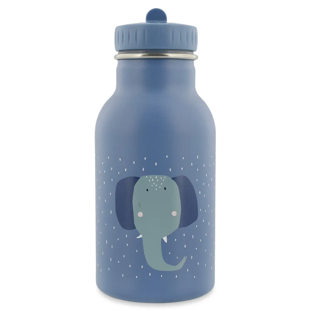 Gourde inox 350ml Mrs. Elephant Trixie bleue avec bouchon sport étanche