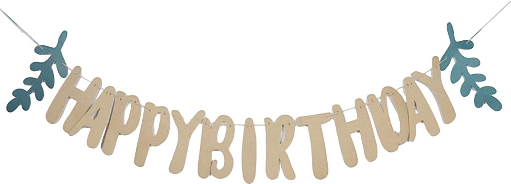 Girlande „Happy Birthday“, Papierbuchstaben und Blätter, vorgefädelt, für Damen und Mädchen, Kindergeburtstagsparty, Hängeschild, Dekorati...