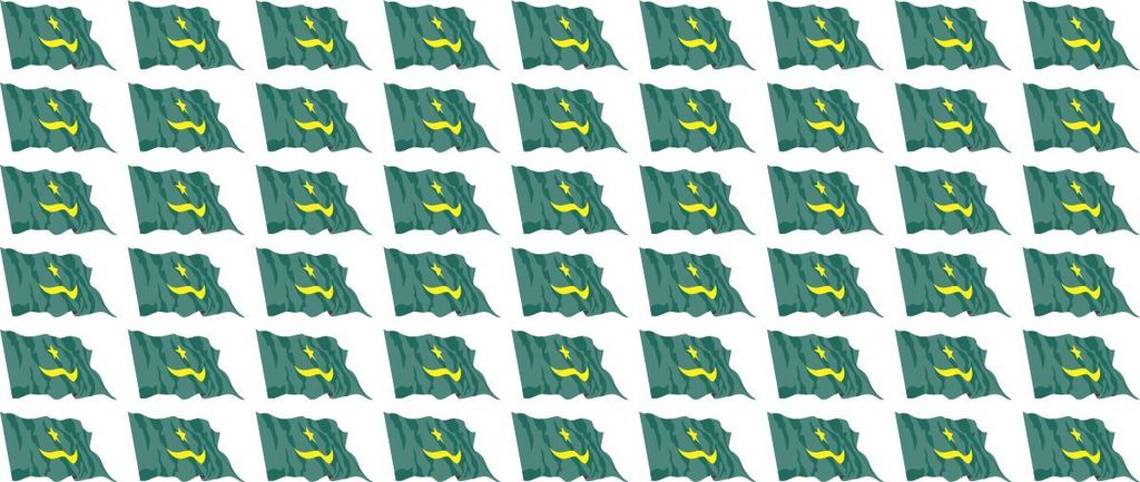Mini Aufkleber Set - Pack wehend - 20x12mm - selbstklebender Sticker - Mauretanien - Flagge / Banner / Standarte fürs Auto, Büro, zu Hause und di...
