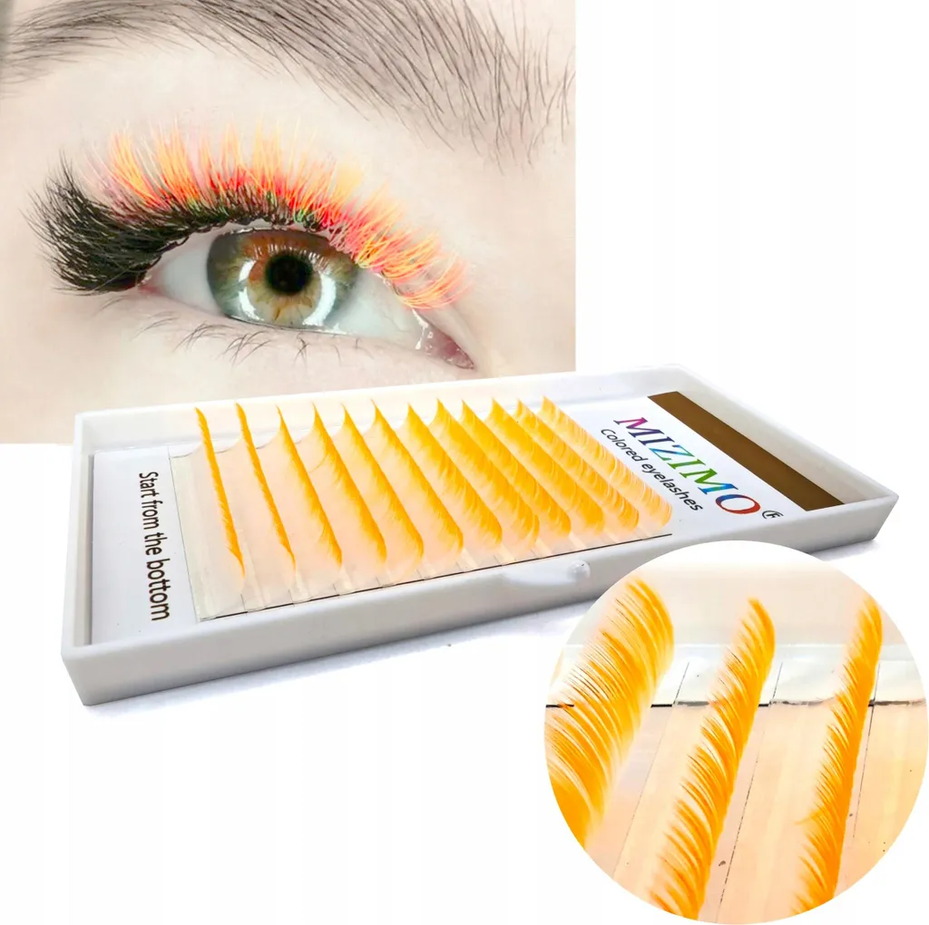 Ciglia Extension Bianco-Arancione 8-13mm D Curl | Sguardo d'Autore