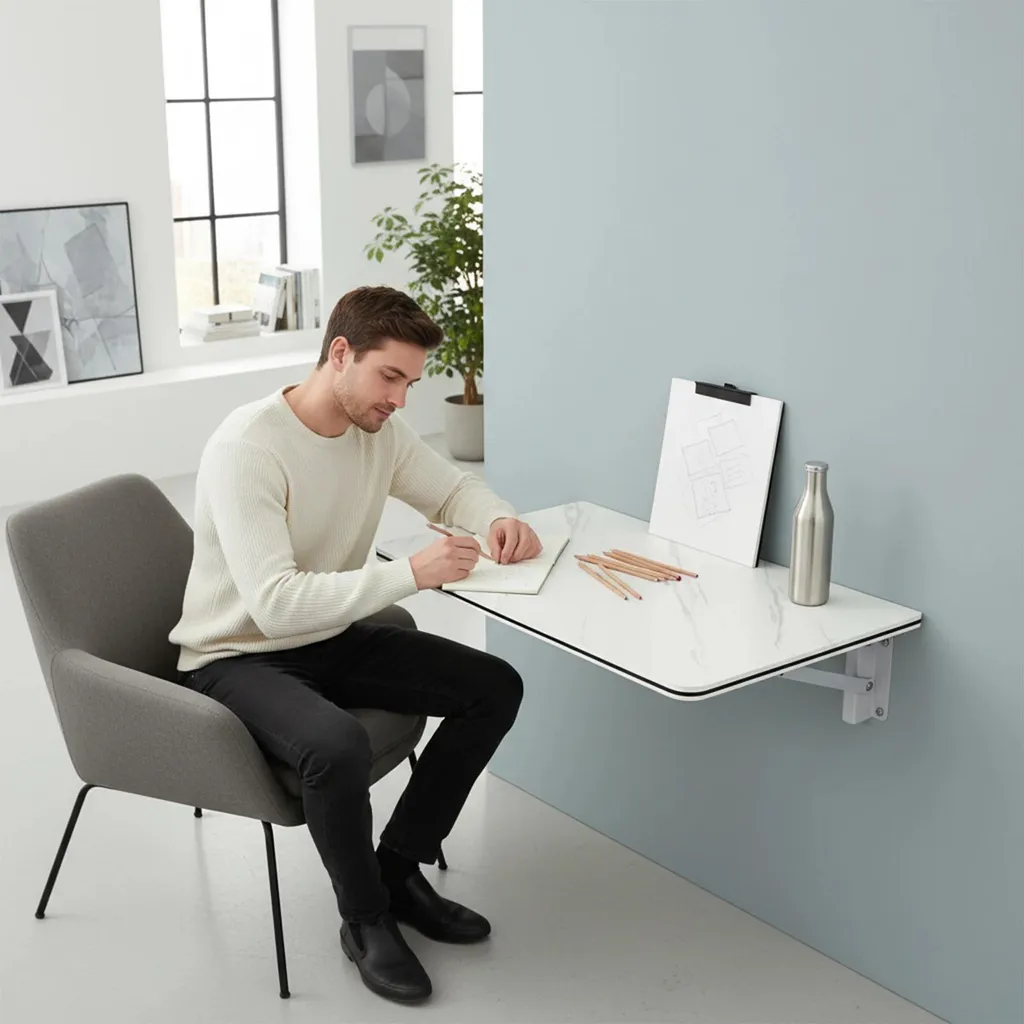 Table murale pliante gain de place - Solution pour petits salons et studios - 3