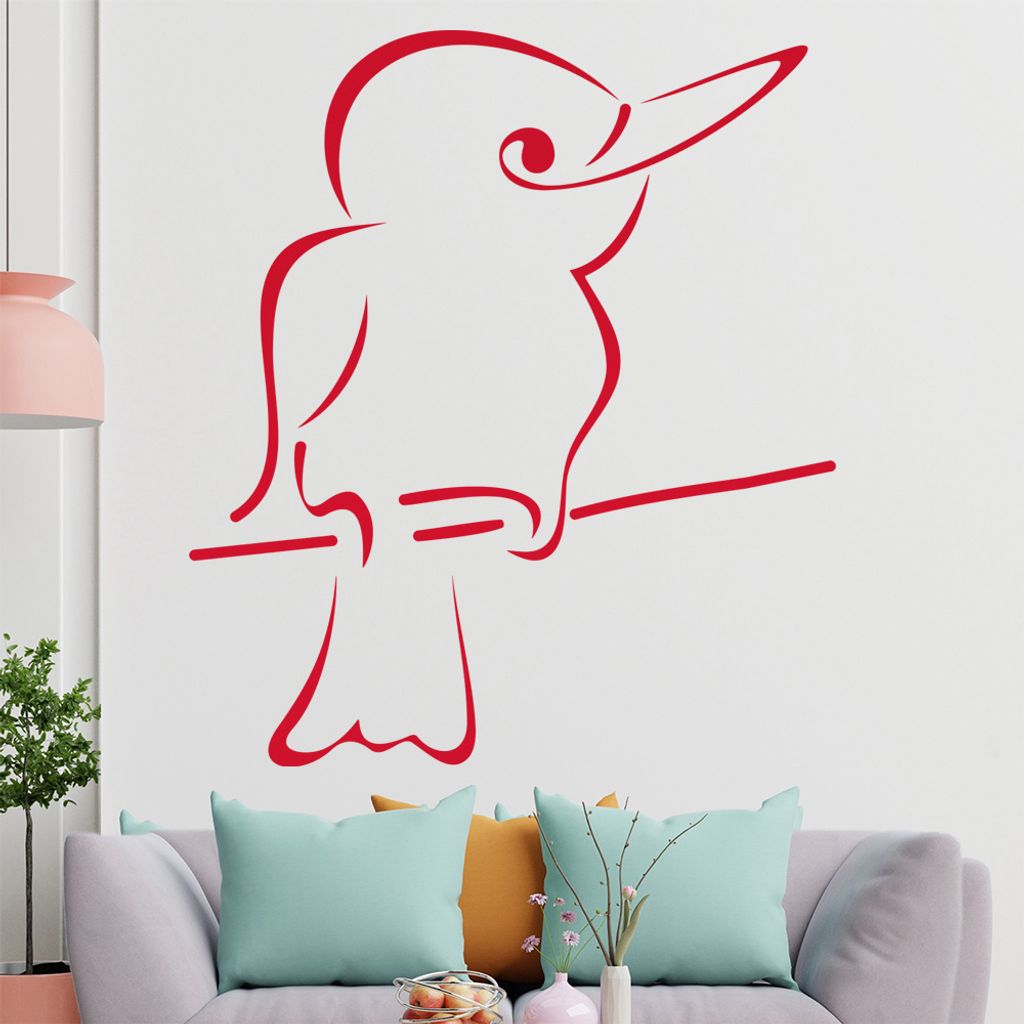 Kleiner Vogel Linien Wandtattoo in 6 Größen - Wandaufkleber Wall Sticker - Dekoration, Küche, Wohnzimmer, Schlafzimmer, Badezimmer