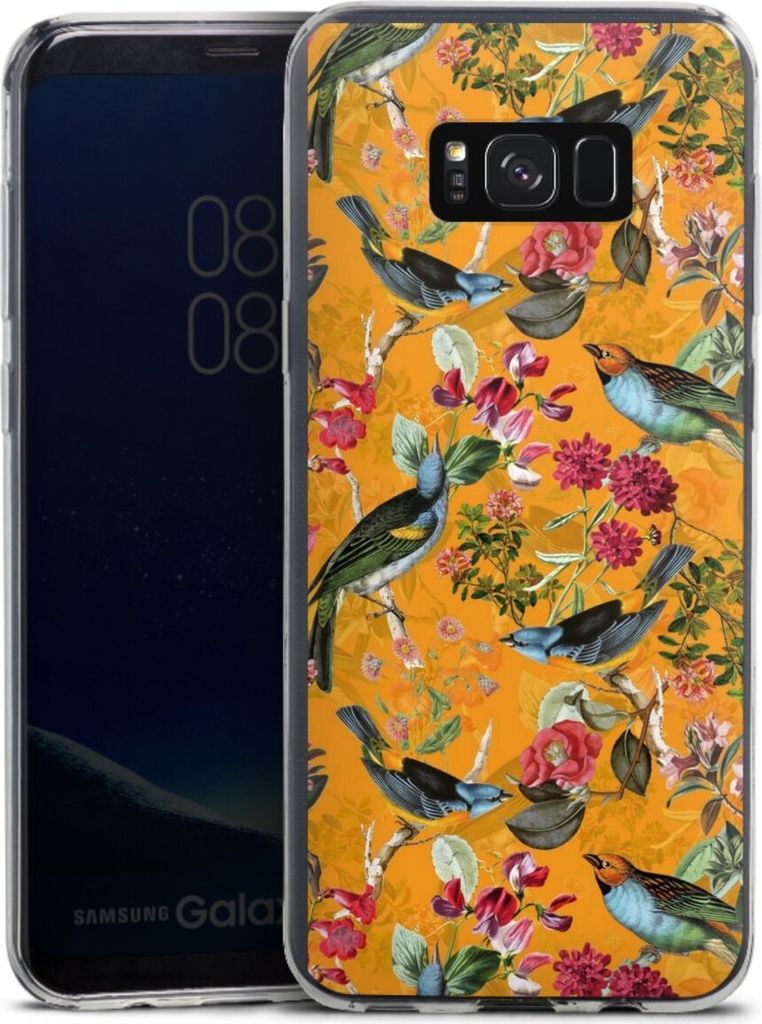 DeinDesign Slim Hülle für Samsung Galaxy S8 Plus Silikon Case Ultra Dünn Handyhülle Blumen Dschungel Vogel