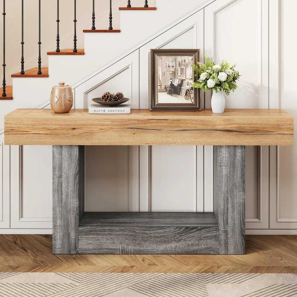 Petite table d'appoint Merax pour entrée et salon, meuble bois compact