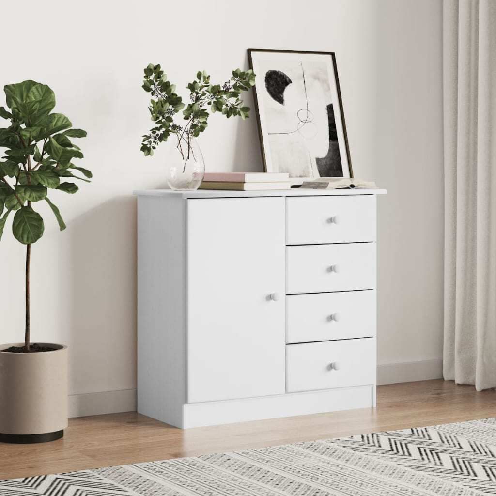 Maison Exclusive - Sideboard ALTA Weiß 77x35x73 cm Massivholz Kiefer