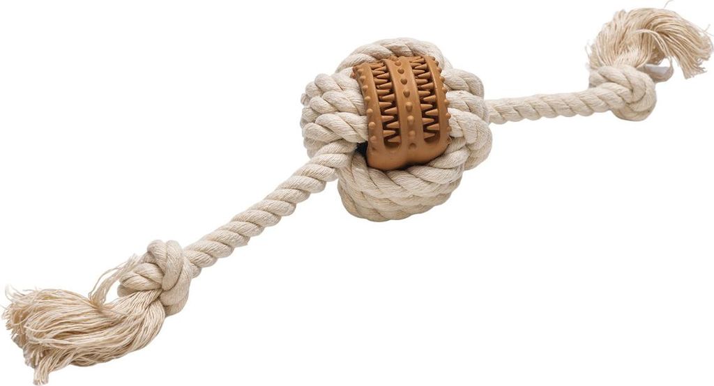 Beeztees Hundespielzeug Puppy Dental Spielseil Fem aus Gummi/Baumwolle beige/braun
