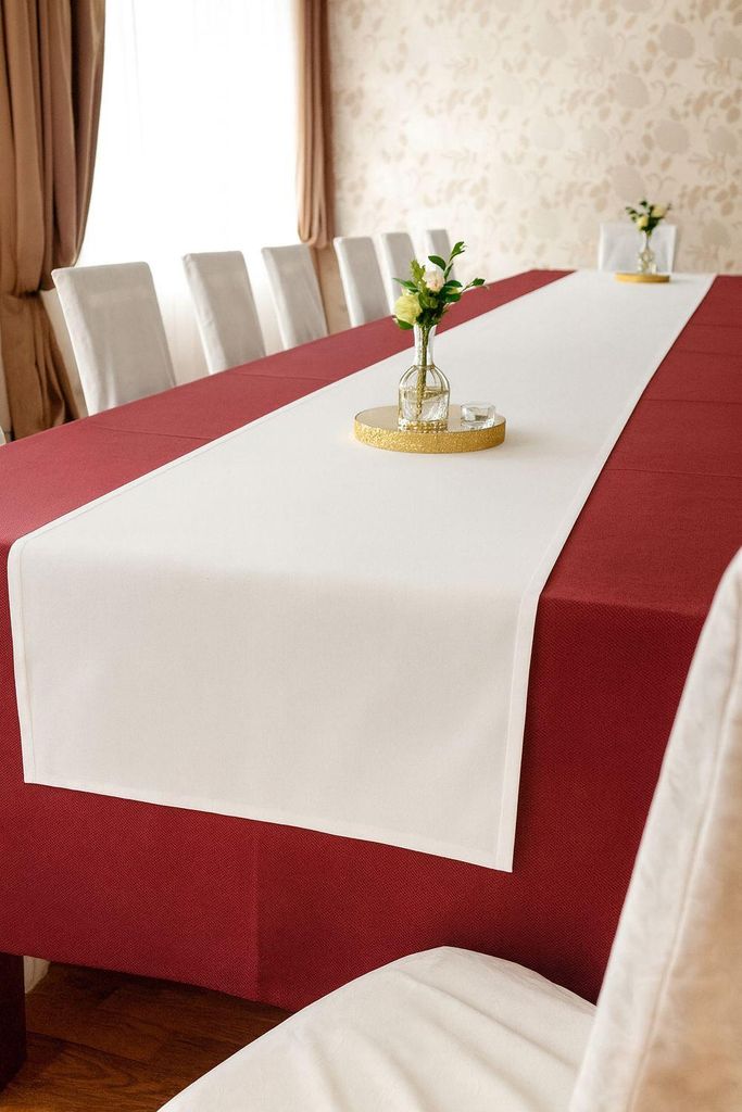 Tischläufer uni weiß 100% Baumwolle 40 x 160 cm Produktbild 